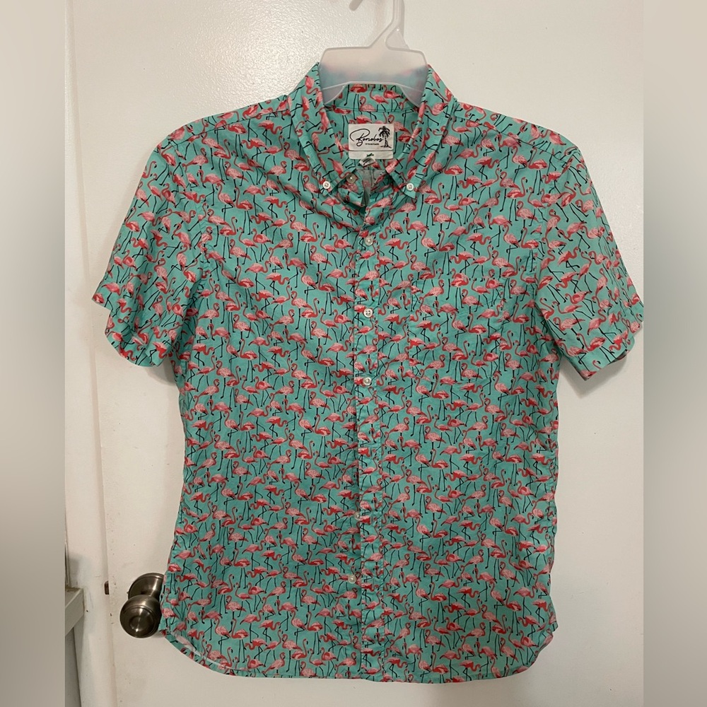 Bonobos Men’s button down all over
Flamingo print Hawaiian Style Pocket Shirt M